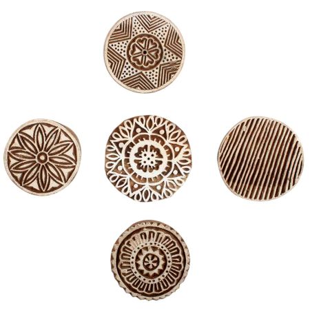 Set of 5 Piece New Mix Wooden Printing Block